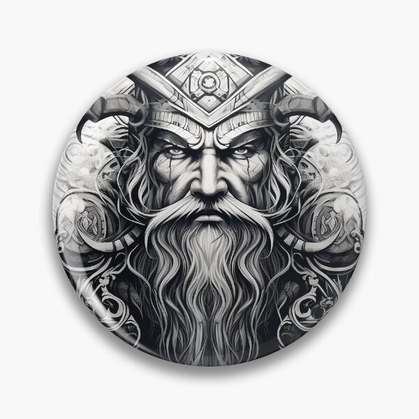 Item preview, Viking Warrior. Detailed tattoo Style Artwork designed and sold by Lucy Goosy Art.