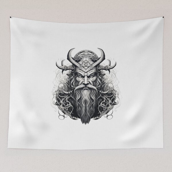 Item preview, Viking Warrior. Detailed tattoo Style Artwork designed and sold by Lucy Goosy Art.