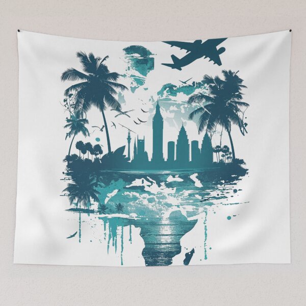Item preview, Teal Travel Design 3 of 5 designed and sold by Jenson Major.