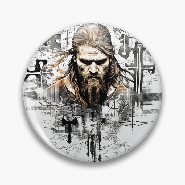 Item preview, Viking Warrior. Detailed tattoo Style Artwork designed and sold by Lucy Goosy Art.