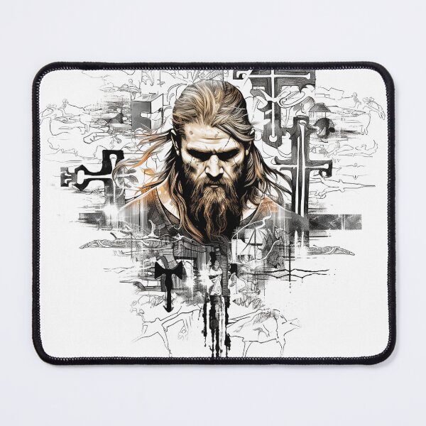 Item preview, Viking Warrior. Detailed tattoo Style Artwork designed and sold by Lucy Goosy Art.