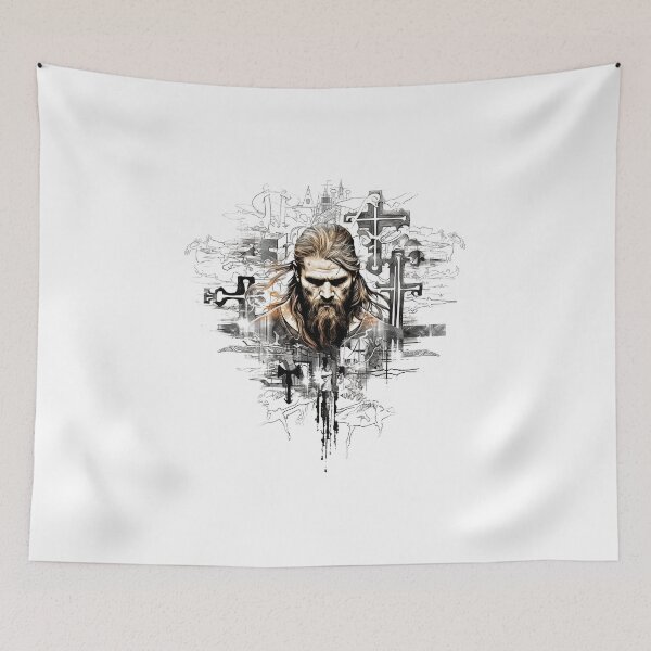 Item preview, Viking Warrior. Detailed tattoo Style Artwork designed and sold by Lucy Goosy Art.