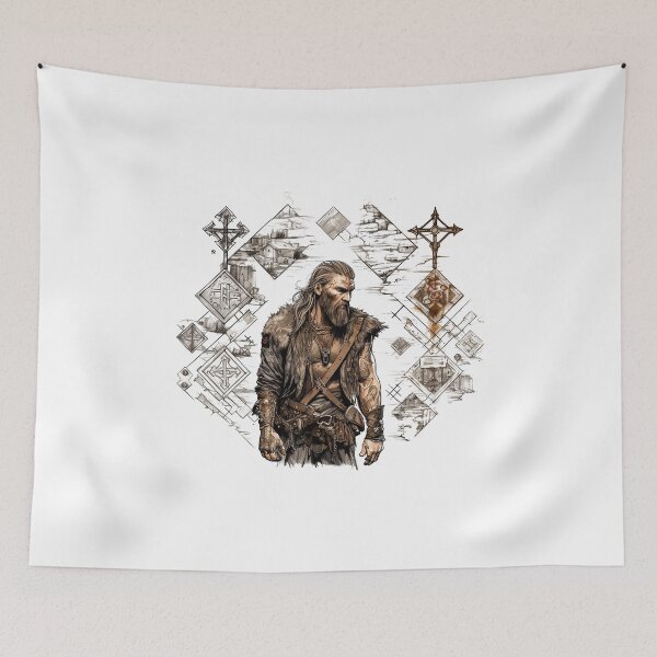 Item preview, Viking Warrior. Detailed tattoo Style Artwork designed and sold by Lucy Goosy Art.