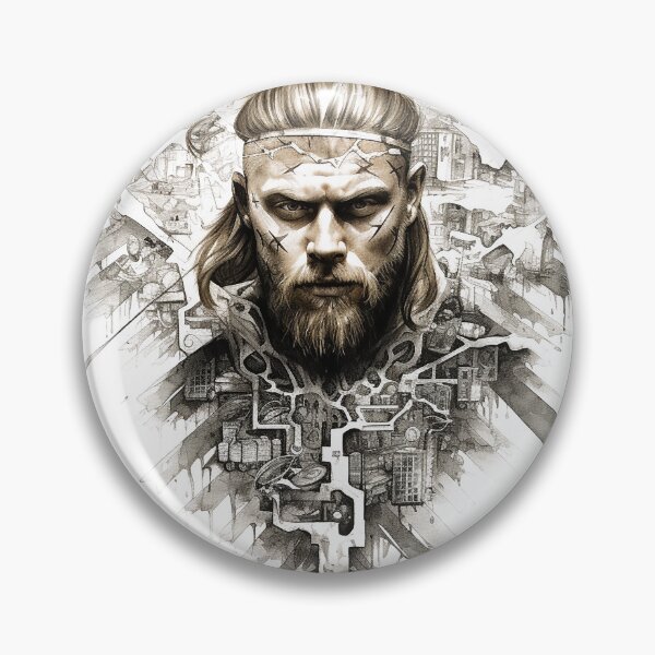Item preview, Viking Warrior. Detailed tattoo Style Artwork designed and sold by Lucy Goosy Art.