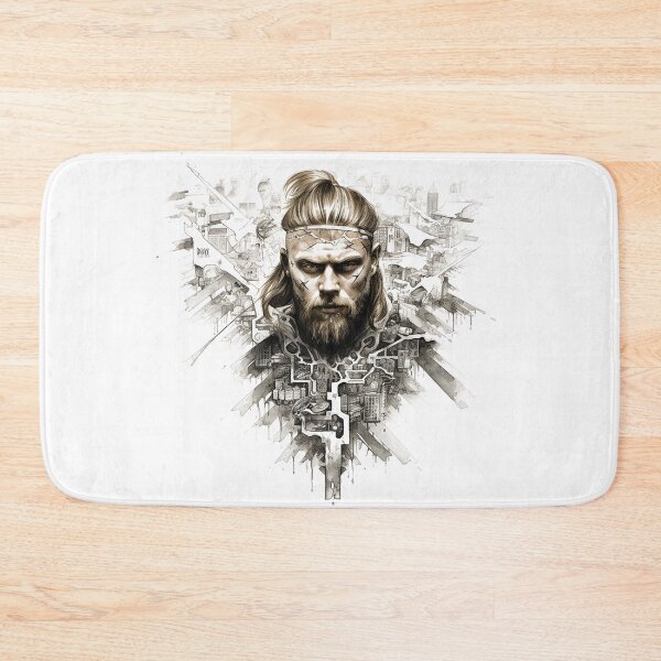 Item preview, Viking Warrior. Detailed tattoo Style Artwork designed and sold by Lucy Goosy Art.