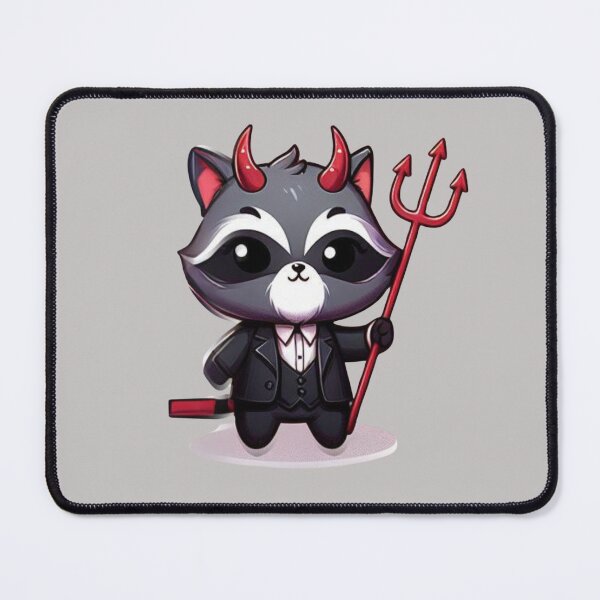 Item preview, Cute devil kawaii chibi head raccoon cartoon  designed and sold by Coolparrotgirl.