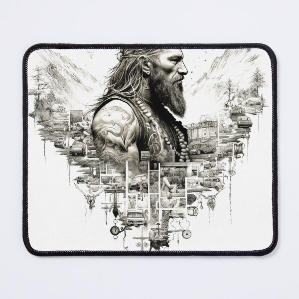 Item preview, Viking Warrior. Detailed tattoo Style Artwork designed and sold by Lucy Goosy Art.