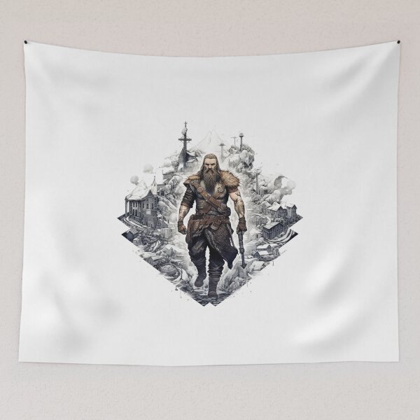 Item preview, Viking Warrior. Detailed tattoo Style Artwork designed and sold by Lucy Goosy Art.