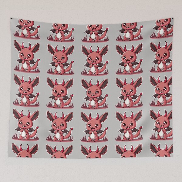 Item preview, Cute devil kawaii chibi head dragon cartoon  designed and sold by Coolparrotgirl.