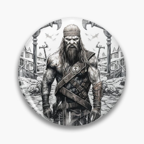 Item preview, Viking Warrior. Detailed tattoo Style Artwork designed and sold by Lucy Goosy Art.