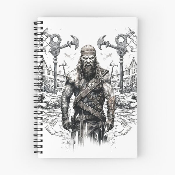 Item preview, Viking Warrior. Detailed tattoo Style Artwork designed and sold by Lucy Goosy Art.