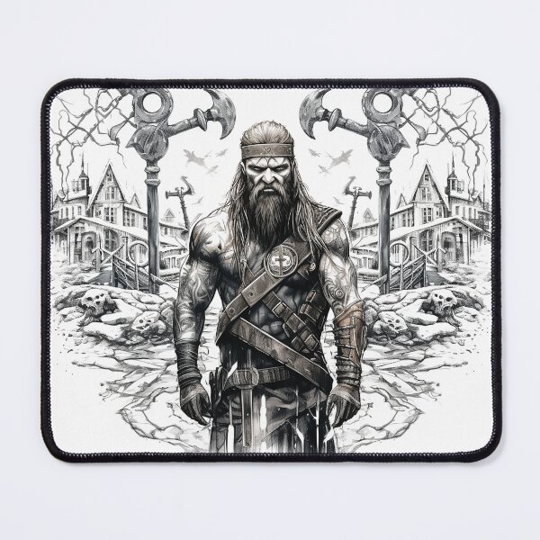 Item preview, Viking Warrior. Detailed tattoo Style Artwork designed and sold by Lucy Goosy Art.