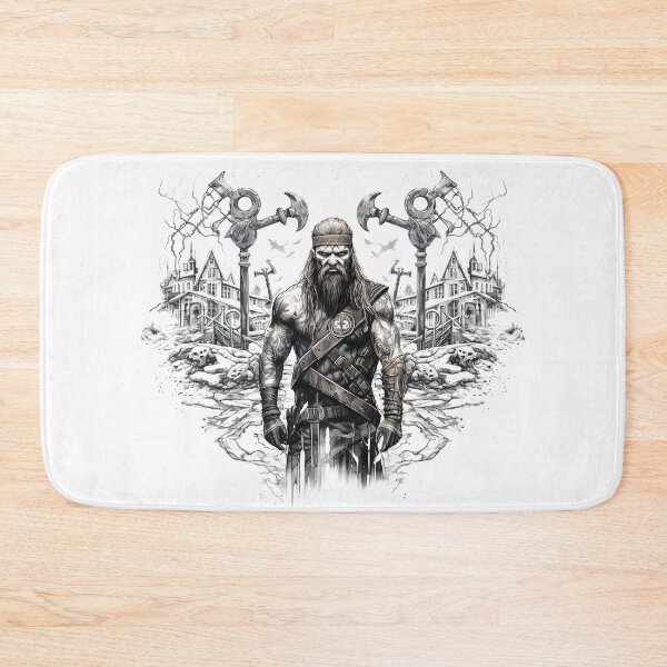 Item preview, Viking Warrior. Detailed tattoo Style Artwork designed and sold by Lucy Goosy Art.