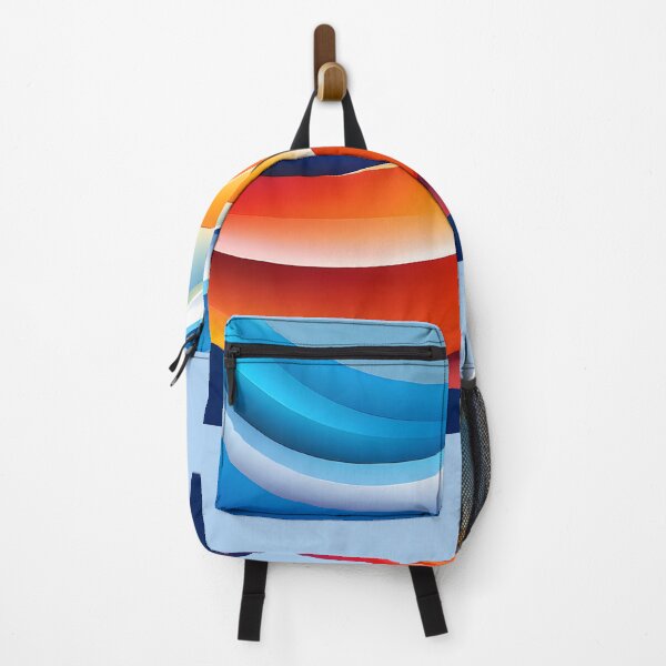 Item preview, abstract background, waves of variations of blue and orange colors designed and sold by orthodox-icon.