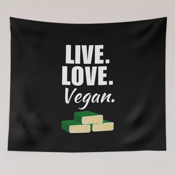 Item preview, Live, love, vegan. Funny vegan vibe quote, plant based diet saying for pro vegan dad or friend designed and sold by NBSStore.