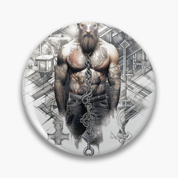 Item preview, Viking Warrior. Detailed tattoo Style Artwork designed and sold by Lucy Goosy Art.