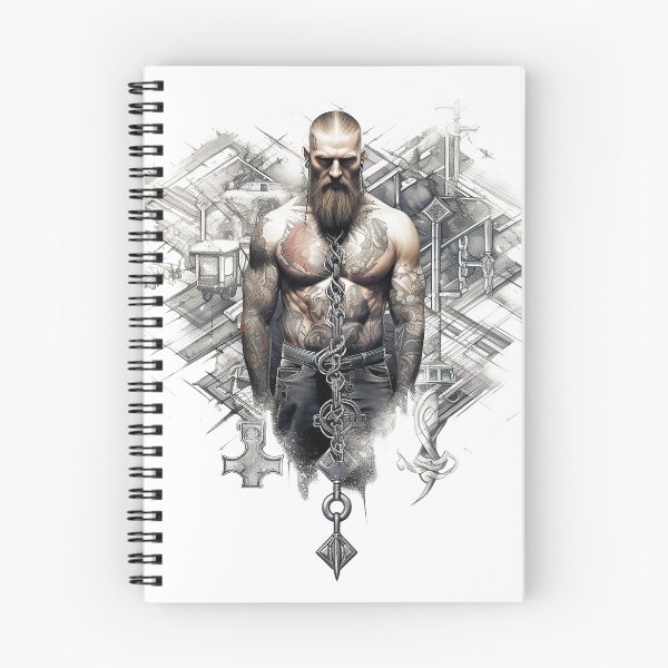 Item preview, Viking Warrior. Detailed tattoo Style Artwork designed and sold by Lucy Goosy Art.