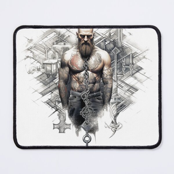 Item preview, Viking Warrior. Detailed tattoo Style Artwork designed and sold by Lucy Goosy Art.