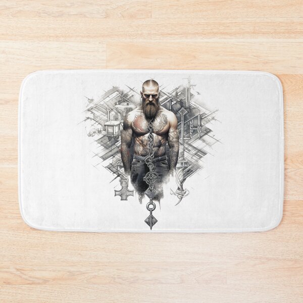 Item preview, Viking Warrior. Detailed tattoo Style Artwork designed and sold by Lucy Goosy Art.