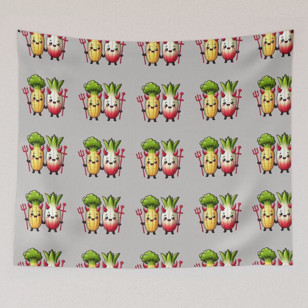 Item preview, Cute devil kawaii vegetables cartoon corn  designed and sold by Coolparrotgirl.
