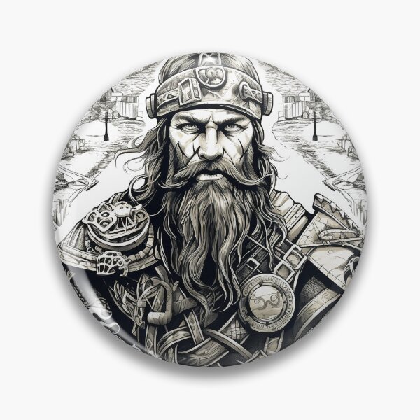 Item preview, Viking Warrior. Detailed tattoo Style Artwork designed and sold by Lucy Goosy Art.