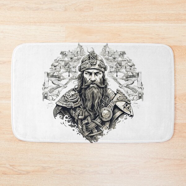 Item preview, Viking Warrior. Detailed tattoo Style Artwork designed and sold by Lucy Goosy Art.