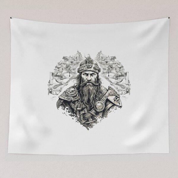 Item preview, Viking Warrior. Detailed tattoo Style Artwork designed and sold by Lucy Goosy Art.