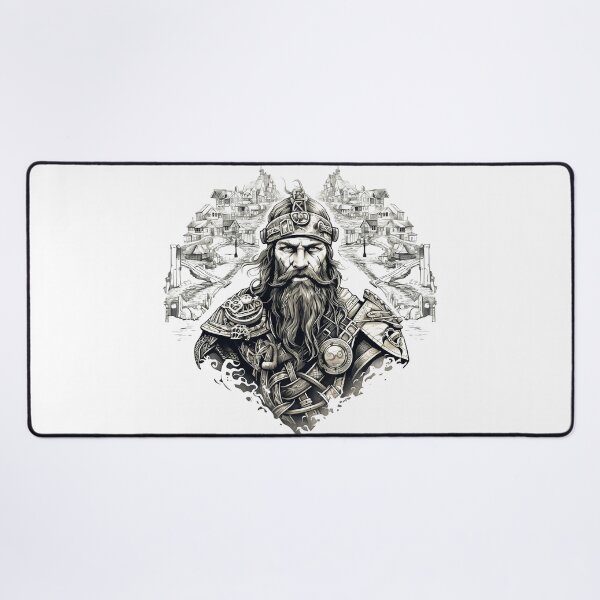 Item preview, Viking Warrior. Detailed tattoo Style Artwork designed and sold by Lucy Goosy Art.