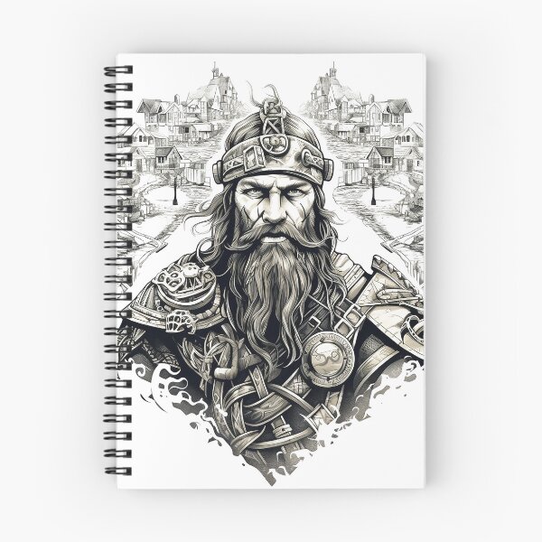 Item preview, Viking Warrior. Detailed tattoo Style Artwork designed and sold by Lucy Goosy Art.