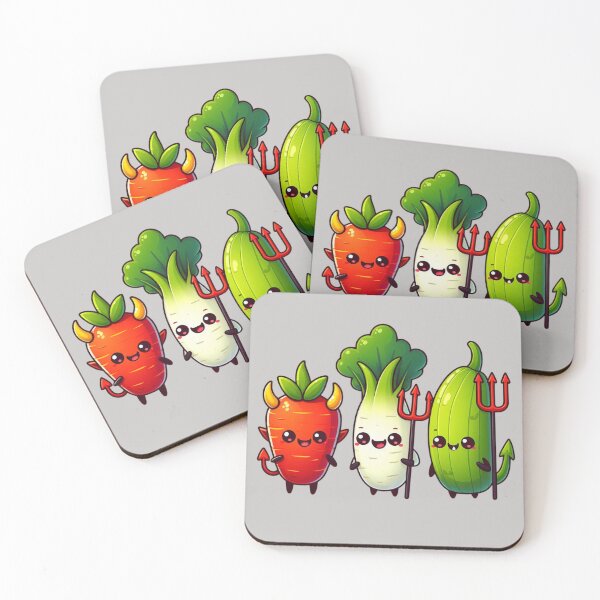 Item preview, Cute devil kawaii vegetables cartoon corn  designed and sold by Coolparrotgirl.