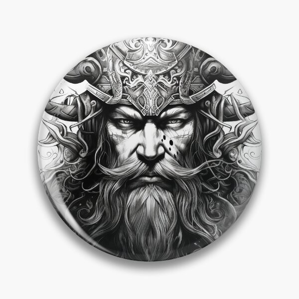 Item preview, Viking Warrior. Detailed tattoo Style Artwork designed and sold by Lucy Goosy Art.