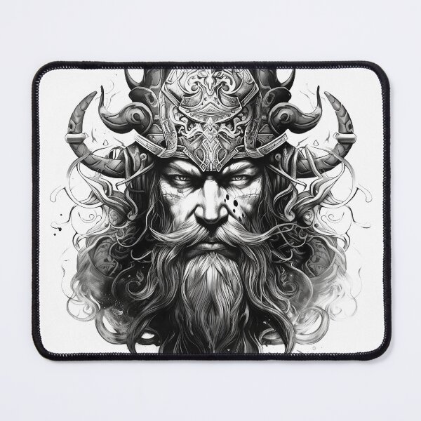 Item preview, Viking Warrior. Detailed tattoo Style Artwork designed and sold by Lucy Goosy Art.
