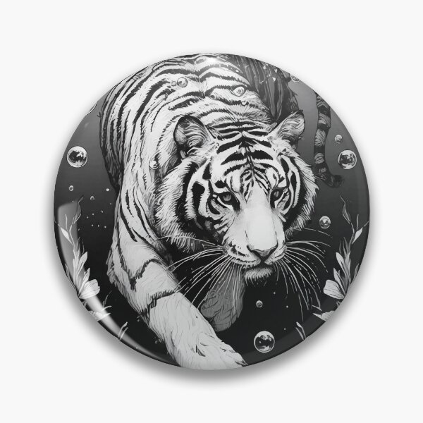 Item preview, Monochromatic Tiger Diving Underwater designed and sold by TomFrontierArt.