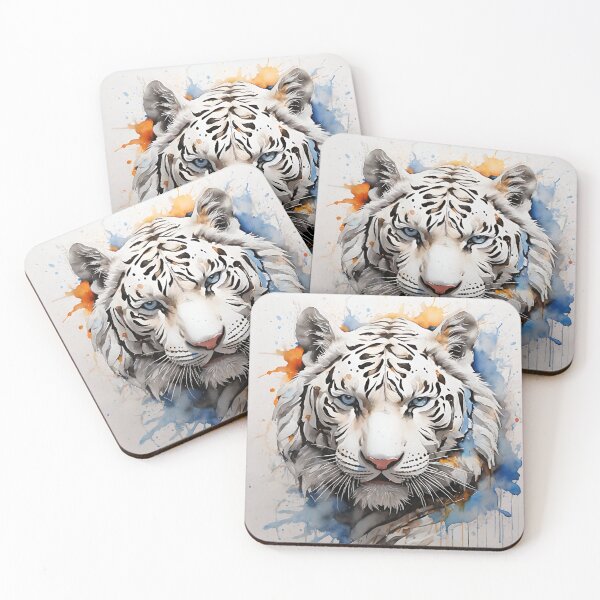Item preview, Bengal White Tiger Portrait -  designed and sold by PolygonPinnacle.
