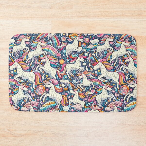 Item preview, Magical Unicorn Rainbow Stained Glass Mosaic Art Pattern designed and sold by themoodpalette.