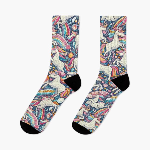 Item preview, Magical Unicorn Rainbow Stained Glass Mosaic Art Pattern designed and sold by themoodpalette.
