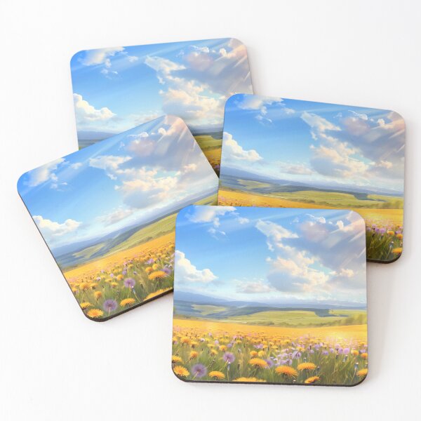 Item preview, Amazing Meadow Covered In Yellow Dandelion Under Blue Sky designed and sold by sakurashorty.