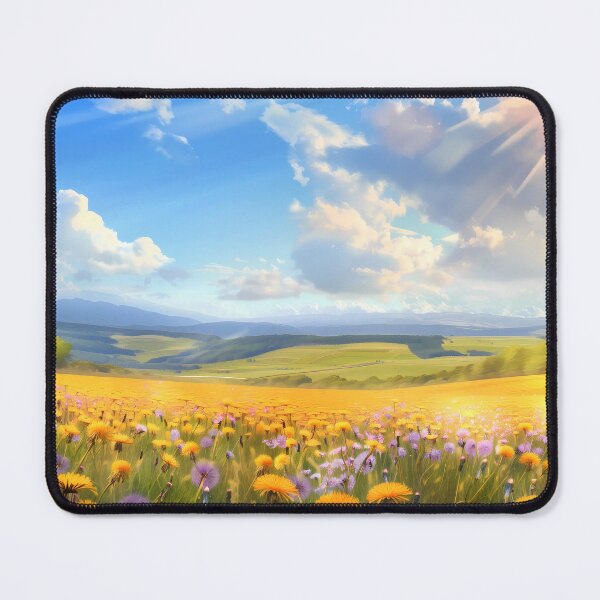 Item preview, Amazing Meadow Covered In Yellow Dandelion Under Blue Sky designed and sold by sakurashorty.
