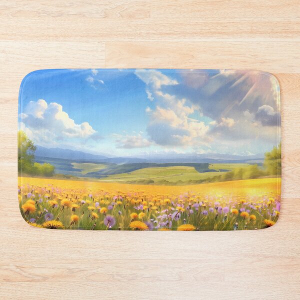 Item preview, Amazing Meadow Covered In Yellow Dandelion Under Blue Sky designed and sold by sakurashorty.
