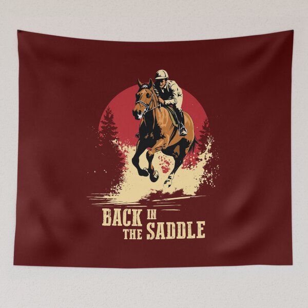 Item preview, Back In The Saddle - Horse Racing Quote designed and sold by TMBTM.