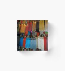 Moroccan coloured tassels Acrylic Block