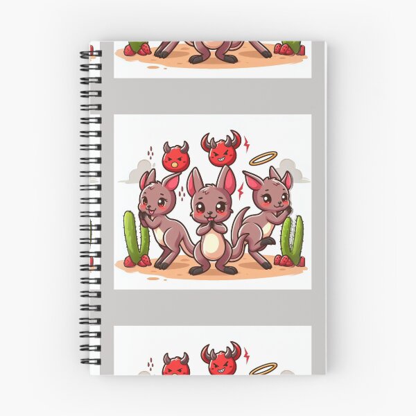 Item preview, Cute devil kawaii chibi head Australia kangaroo kangaroos cactus cartoon  designed and sold by Coolparrotgirl.
