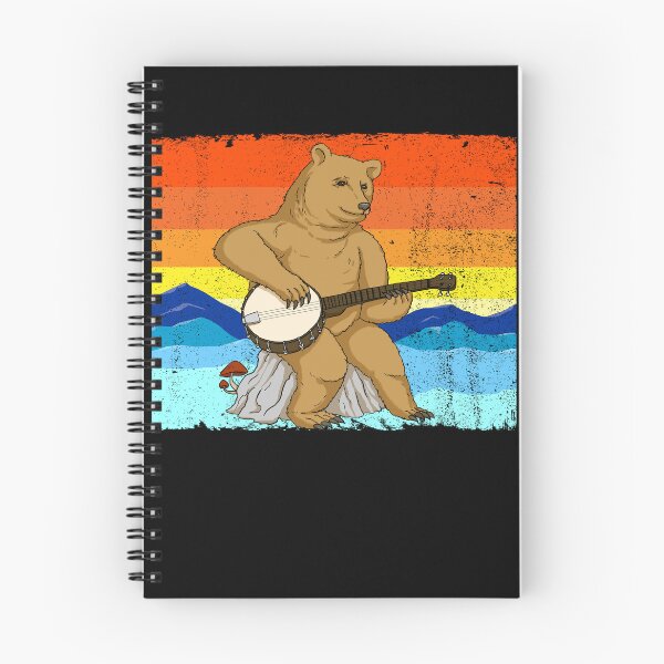 Item preview, Bear Playing Banjo Retro Mountains Bluegrass Music Banjo Gear designed and sold by DynamicDesign.