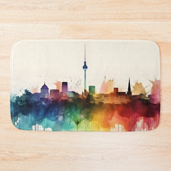 Item preview, Berlin skyline watercolor painting, 2D skyline, Berlin souvenir, Berlin travel, German city, Germany trip designed and sold by SpettacolArte.