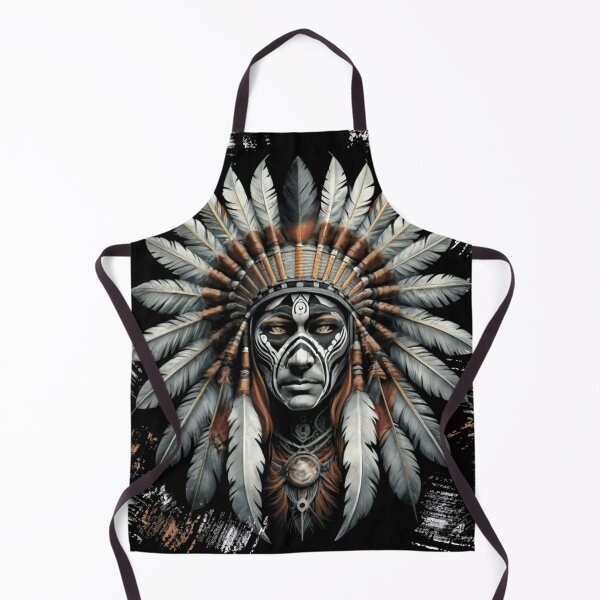 Item preview, American Indian. Feather headdress. Crown of an American Indian chief. Face tattoo. Retual Indian style designed and sold by MagelliShop.