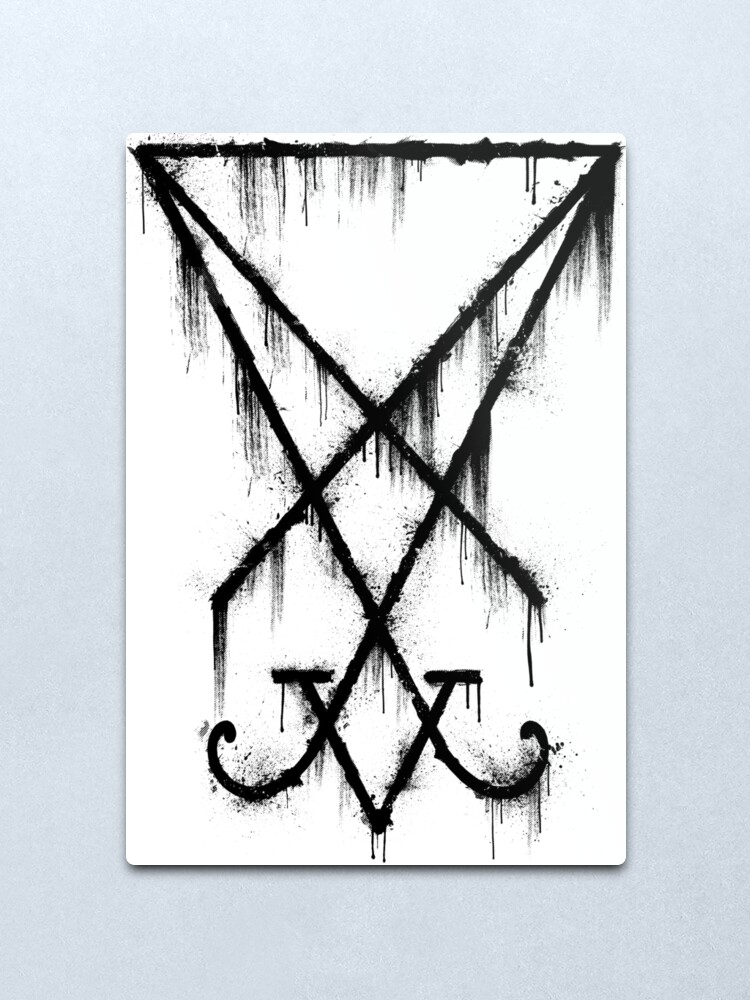 Luzifer Sigil Das Symbol Des Teufels Black Grunge Metallbild Von Grizzlygaz Redbubble