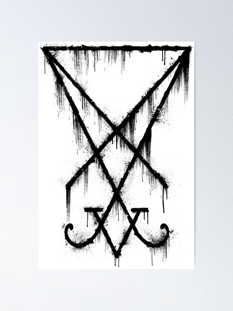  Decal Stickers of Sign of Lucifer (White) (Set of 2