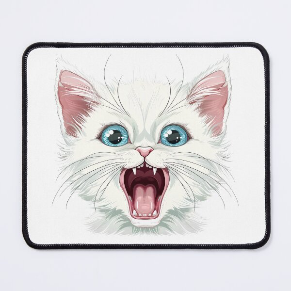 Item preview, White Cat Screaming designed and sold by Crazycatgraphic.