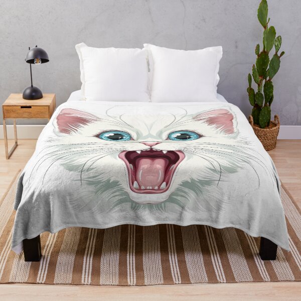 Item preview, White Cat Screaming designed and sold by Crazycatgraphic.