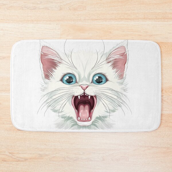 Item preview, White Cat Screaming designed and sold by Crazycatgraphic.